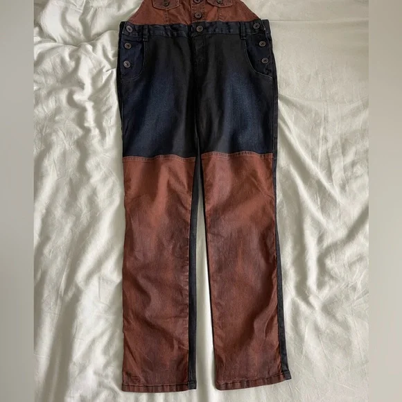 RARE Guess 1981 Dungaree Denim Overalls Colorblock possibly Vintage - Picture 2 of 9